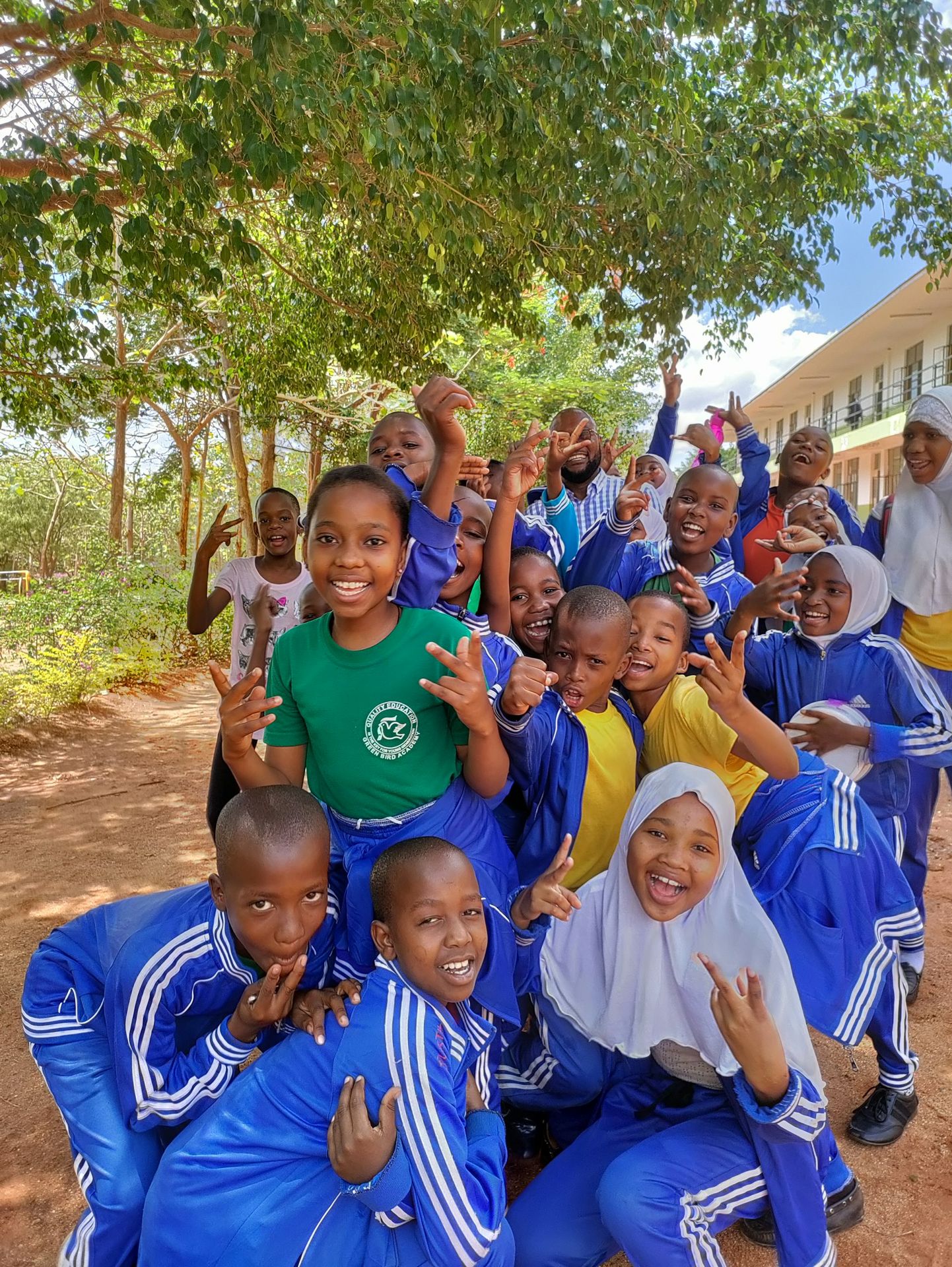 a group of people posing for a photo